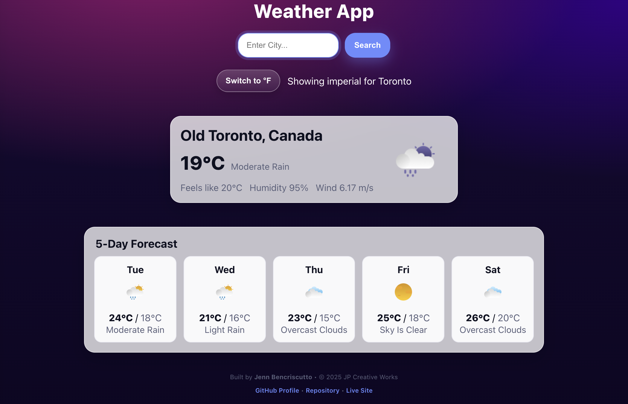 React.JS Weather API